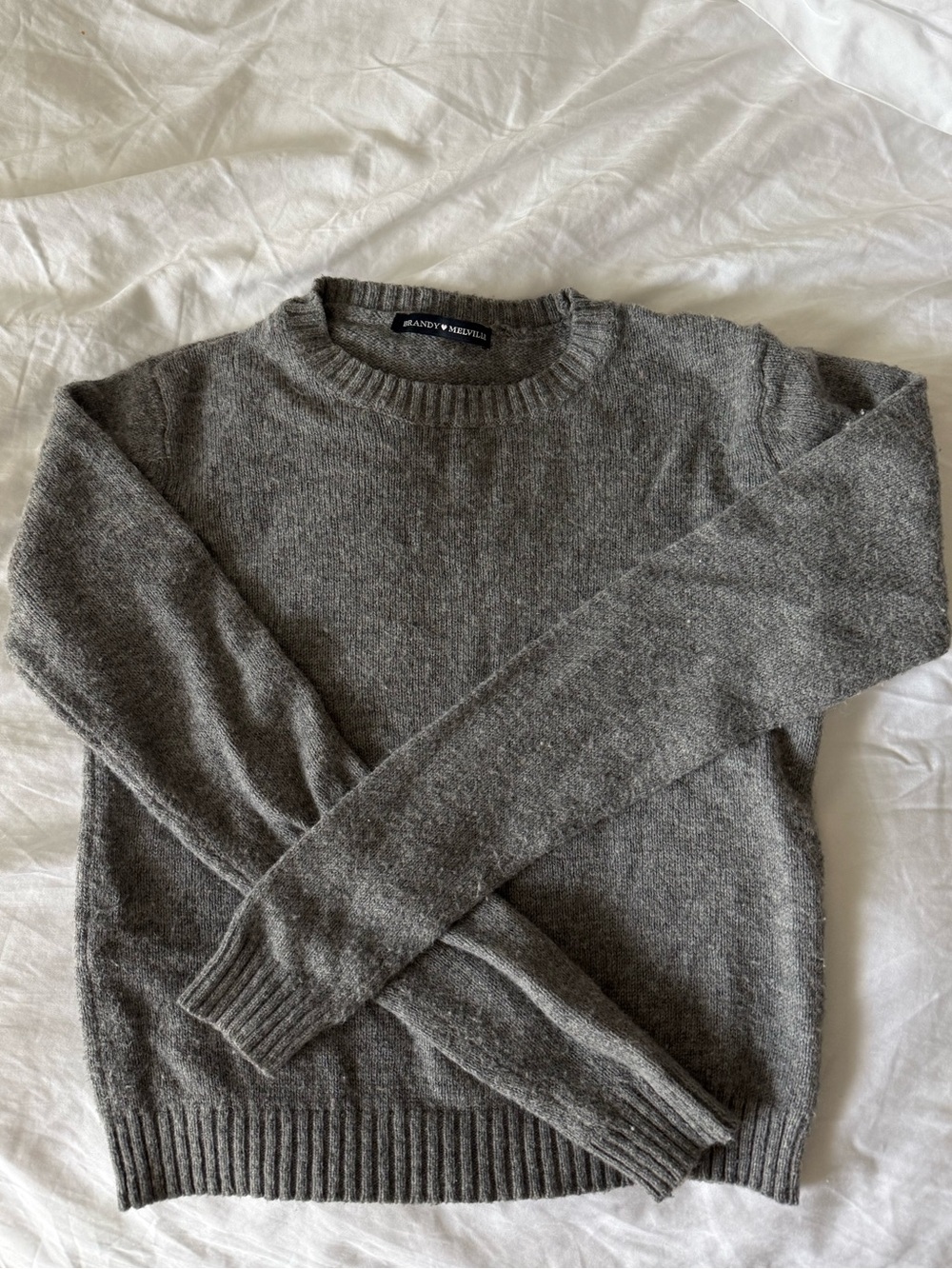 Brandy Melville Gray Knit Wool Blend Sweater — One Size